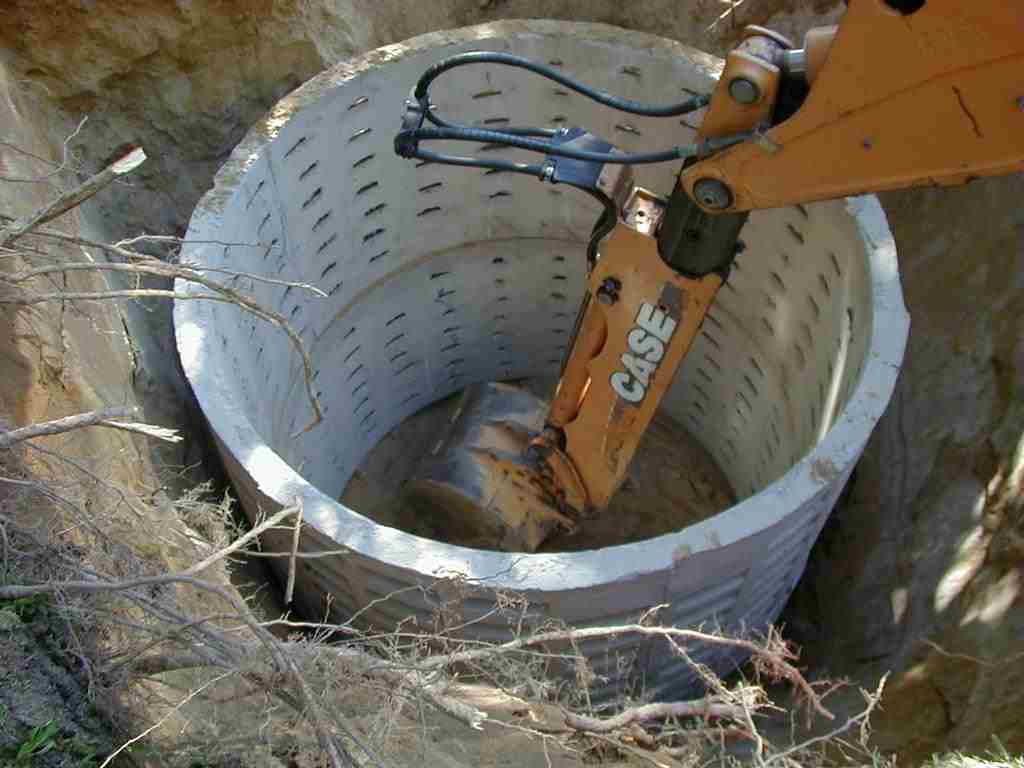 Image of cesspit system being installed.