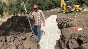 Image of a lateral line being restored.