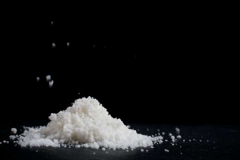 Image of salt that can wreak havoc in a drain field.
